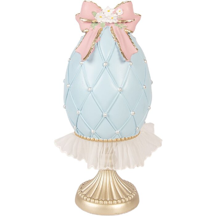 Ou decorativ albastru-gold Clayre & Eef Ø 12x28 cm