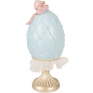 Ou decorativ albastru-gold Clayre & Eef Ø 12x28 cm