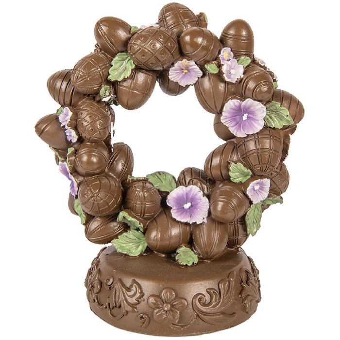 Clayre & Eef 6PR5958 – Decorativă ouă brun-verde, 17x11x19 cm