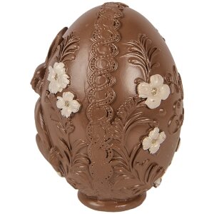 Decorativă ou Clayre & Eef, maro-alb, Ø 9x13 cm