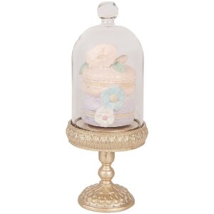 Găleată de sticlă Clayre & Eef cu decor aur și roz...