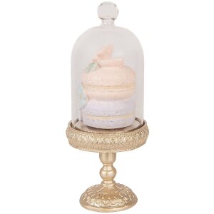 Găleată de sticlă Clayre & Eef cu decor aur și roz...