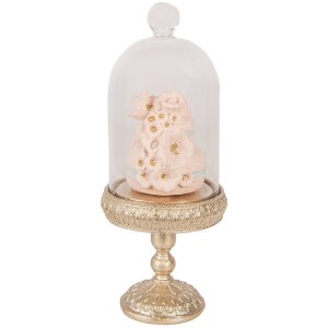 Clopot de sticlă Clayre & Eef cu design aur și roz...