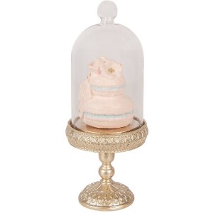Clopot de sticlă Clayre & Eef cu design aur și roz...