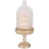 Clopot de sticlă Clayre & Eef cu design aur și roz Ø 7x17 cm