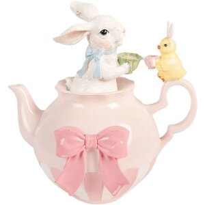 Decorare pisică Clayre & Eef alb roz 20x14x20 cm