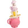 Figură decorative cu șoricel și ceainic din polyresin, Clayre & Eef