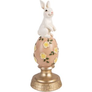 Decoratie iepure pe ou alb roz Ø 10x26 cm - Clayre...