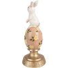 Decoratie iepure pe ou alb roz Ø 10x26 cm - Clayre & Eef