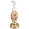 Decoratie iepure pe ou alb roz Ø 10x26 cm - Clayre & Eef