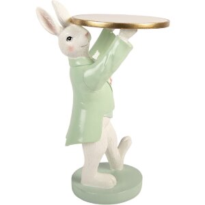 Decorație Iepure cu Casă Clayre & Eef Alb-Verde...