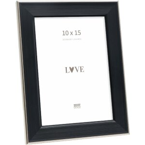 Ramă foto Deknudt S244 neagră cu margine argintie 10x15 cm