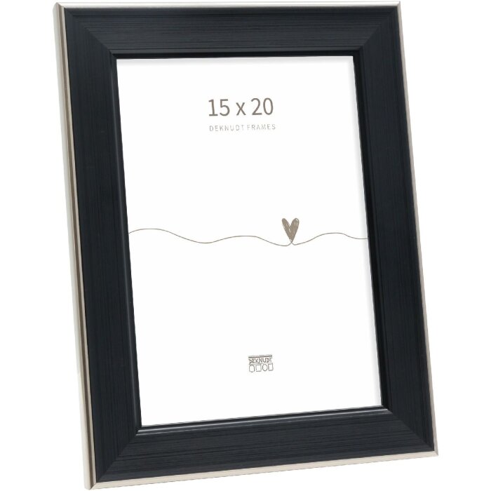 Ramă foto Deknudt S244 neagră cu margine argintie 15x20 cm