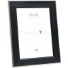 Ramă foto Deknudt S244 neagră cu margine argintie 15x20 cm