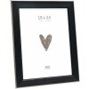 Ramă foto Deknudt S244 neagră cu margine argintie 18x24 cm