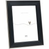 Ramă foto Deknudt S244 neagră cu margine argintie 21x29,7 cm