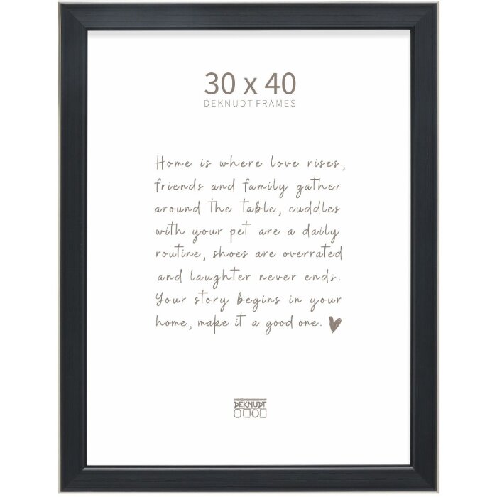Rama foto Deknudt S244 neagră cu margine argintie 30x40 cm