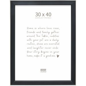 Rama foto Deknudt S244 neagră cu margine argintie 30x40 cm