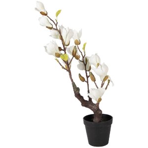 Copac de magnolie Clayre & Eef, 60 cm, alb-maroad