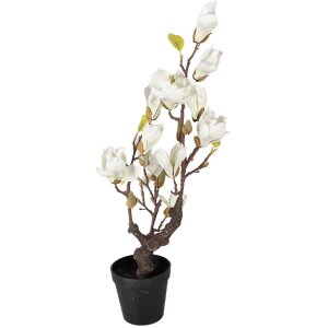 Copac de magnolie Clayre & Eef, 60 cm, alb-maroad