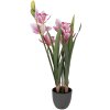 Decorativă plantă artificială Cattleya Hybrida roz-verde 55 cm