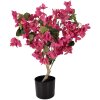 Decorativ bougainvillea roz cu frunze verzi, 30x30x90 cm, Clayre & Eef