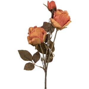 Rama decorativă cu flori portocaliu-verde 12x12x70 cm...