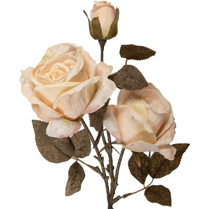 Rama decorativă cu ramuri și flori Clayre & Eef, 12x12x70 cm, alb-verde