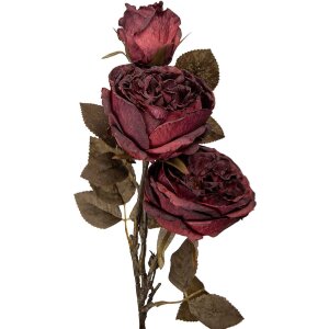 Ramă decorativă cu ramură și flori roșu-verde 12x15x70 cm