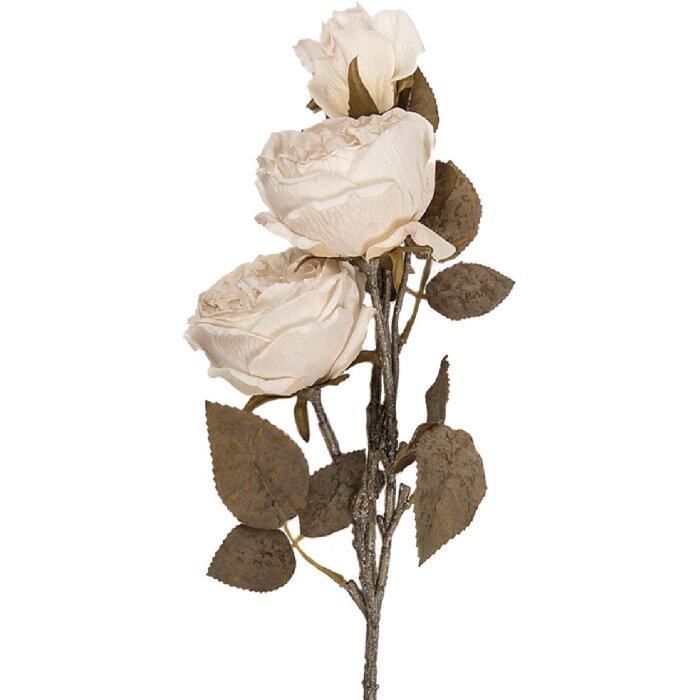 Clayre & Eef ramă decorativă cu ramură și flori albe și verzi 12x15x70 cm