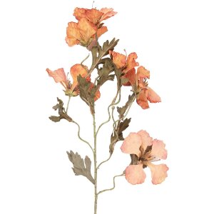 Rama decorativă cu flori și ramuri, portocaliu-verde,...