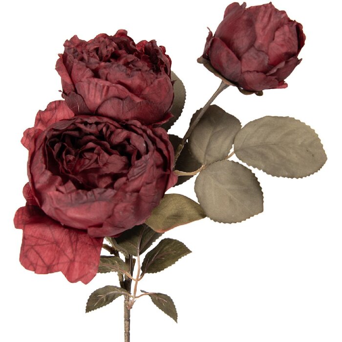 Decor floral artificial Clayre & Eef roșu-verde 12x15x52 cm