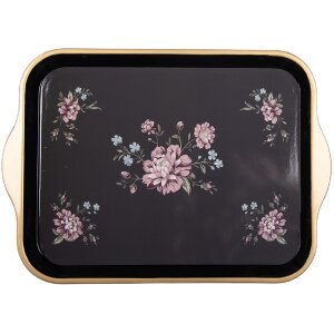 Tabletă decorativă Clayre & Eef 38x27x2 cm, negru-rosu