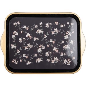 Tableta Clayre & Eef 66439, alb-negru, 38x27x2 cm