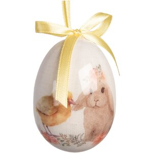 Set de 9 hângări decorative în formă de ou, Clayre & Eef, albastru-alb