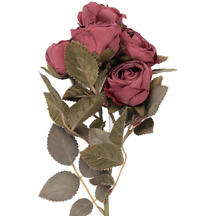 Decoratie ramură cu flori roșu-verde 8x13x43 cm