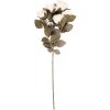 Ramură decorative cu flori bej și verde, 8x13x43 cm