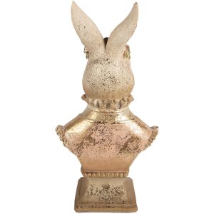 Statuie de leu decor Clayre & Eef, bej roz, 16x11x31 cm