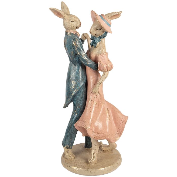 Clayre & Eef – Decorativ pisici dansatoare bej roz albastru 20x18x47 cm