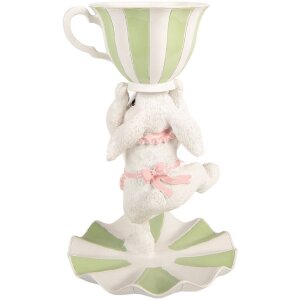Clayre & Eef - Decorativ leu alb-verde Ø 15x24 cm