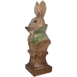 Statueta de decor cu figurină de iepure Clayre & Eef, aur și verde, 12x8x26 cm