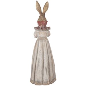 Statuie iepure Clayre & Eef, 18x16x53 cm, natură gri-brun