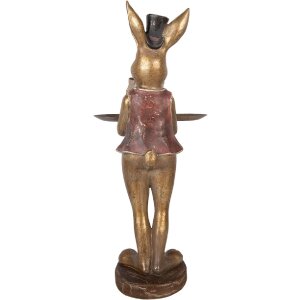 Șoarece decorativ cu ghiveci, maro-roșu, 19x15x52 cm