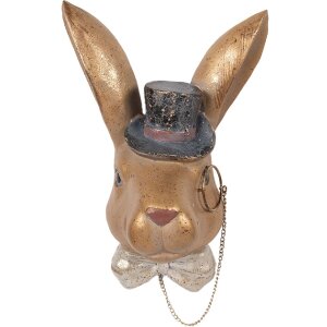 Decorație iepure Clayre & Eef aur-negru 17x11x25 cm