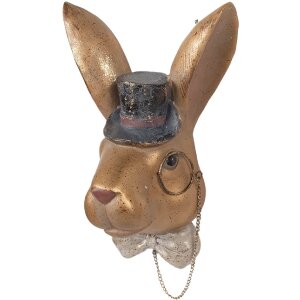 Decorație iepure Clayre & Eef aur-negru 17x11x25 cm