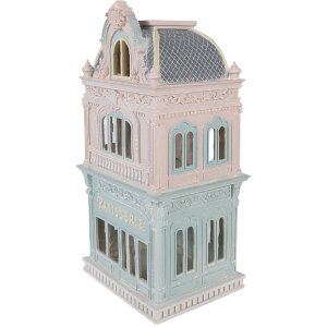 Clayre & Eef 6PR6005 Decorativ Casa Albastru Roz 19x15x38 cm