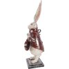 Decorațiune lapin cu ceas Clayre & Eef, bej și roșu, 15x12x38 cm
