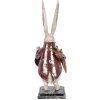 Decorațiune lapin cu ceas Clayre & Eef, bej și roșu, 15x12x38 cm