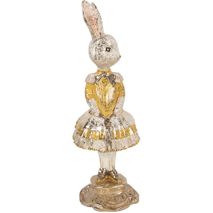 Decorativă din lemn în formă de iepure Clayre & Eef, Ø 13x36 cm