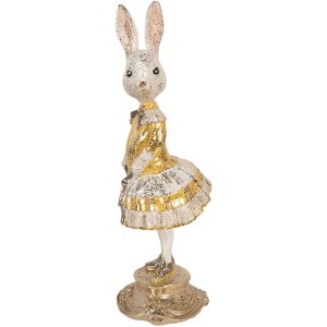 Decorativă din lemn în formă de iepure Clayre & Eef, Ø 13x36 cm